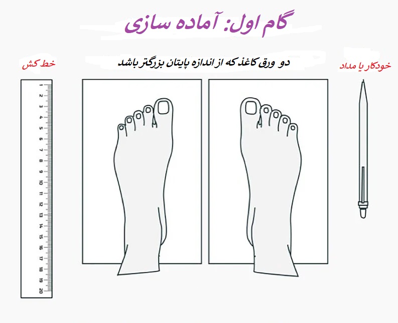 اندازه گیری سایز کفش